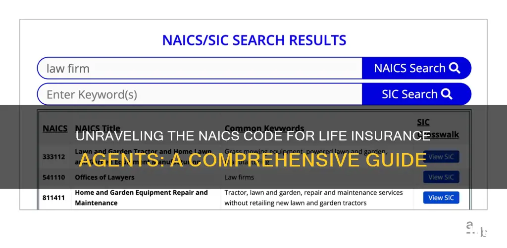 what is the naics code for life insurance agent