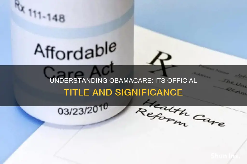 what is the official name of obamacare