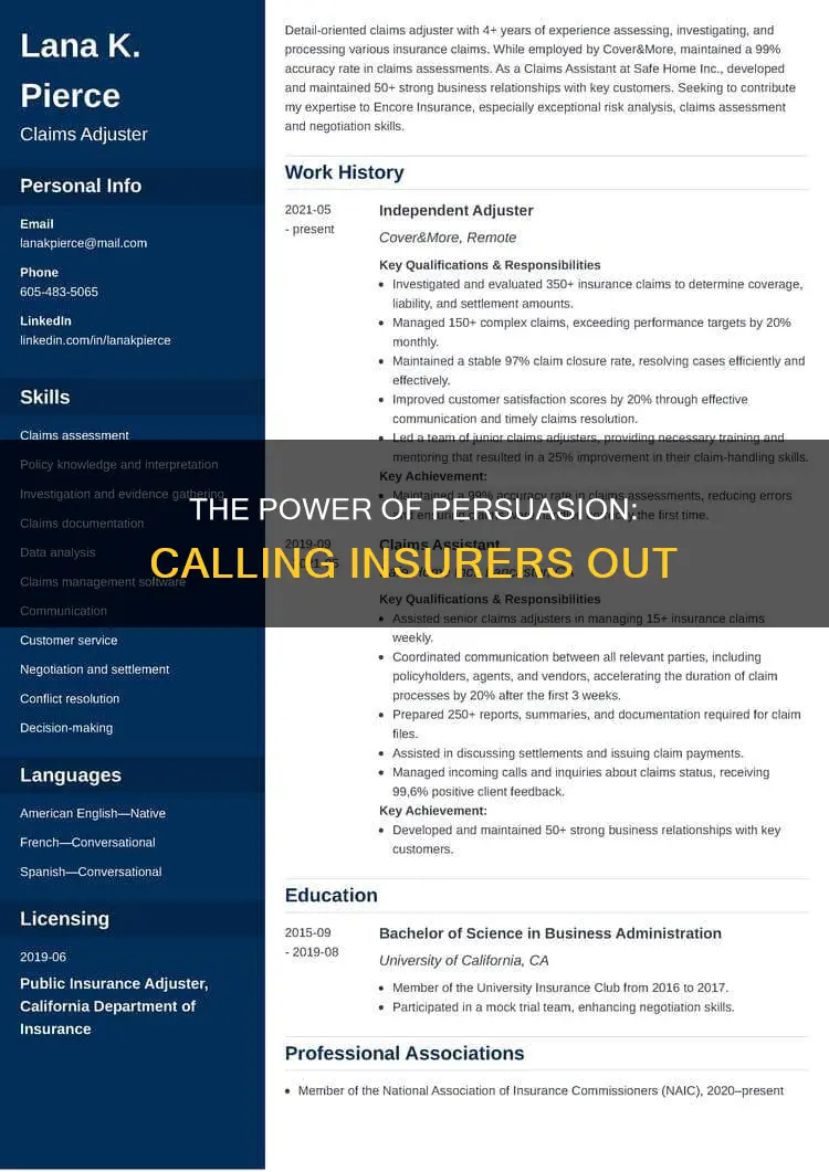 what job is it to call insures up