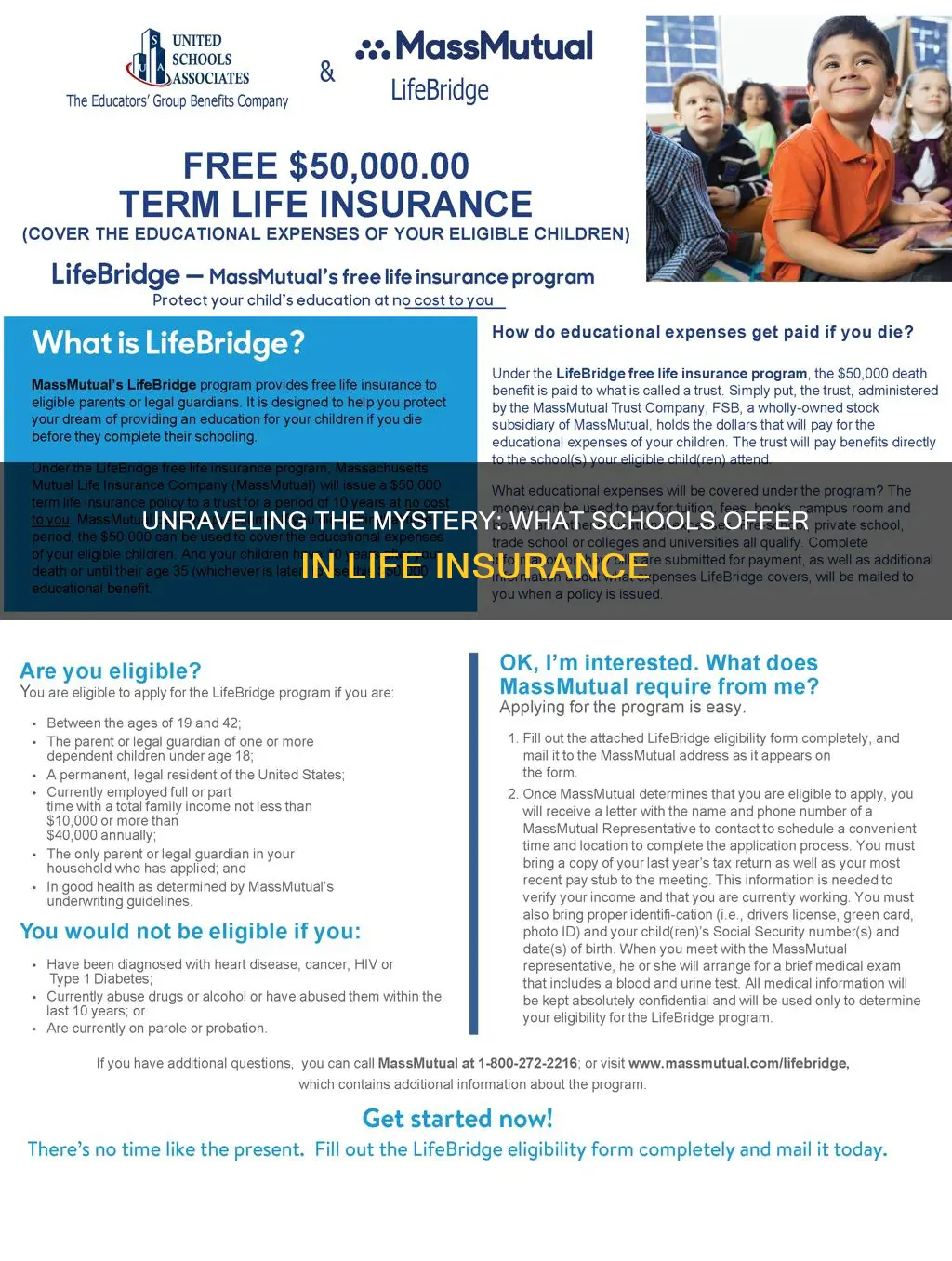 what kind of life insurance do schools offer