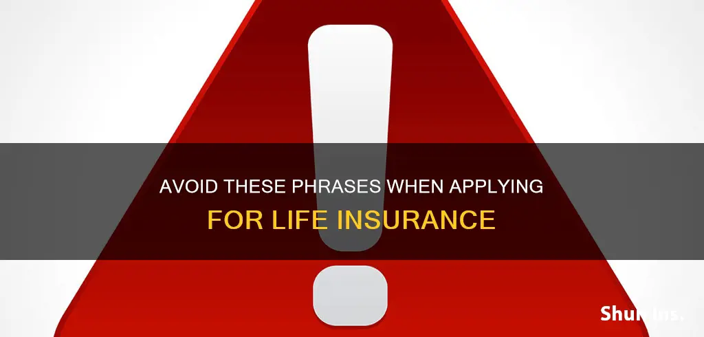 what not to say when applying for life insurance