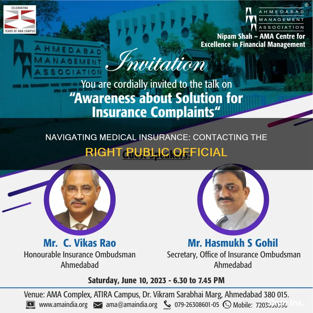 what public offical to contact on medical insurance issues