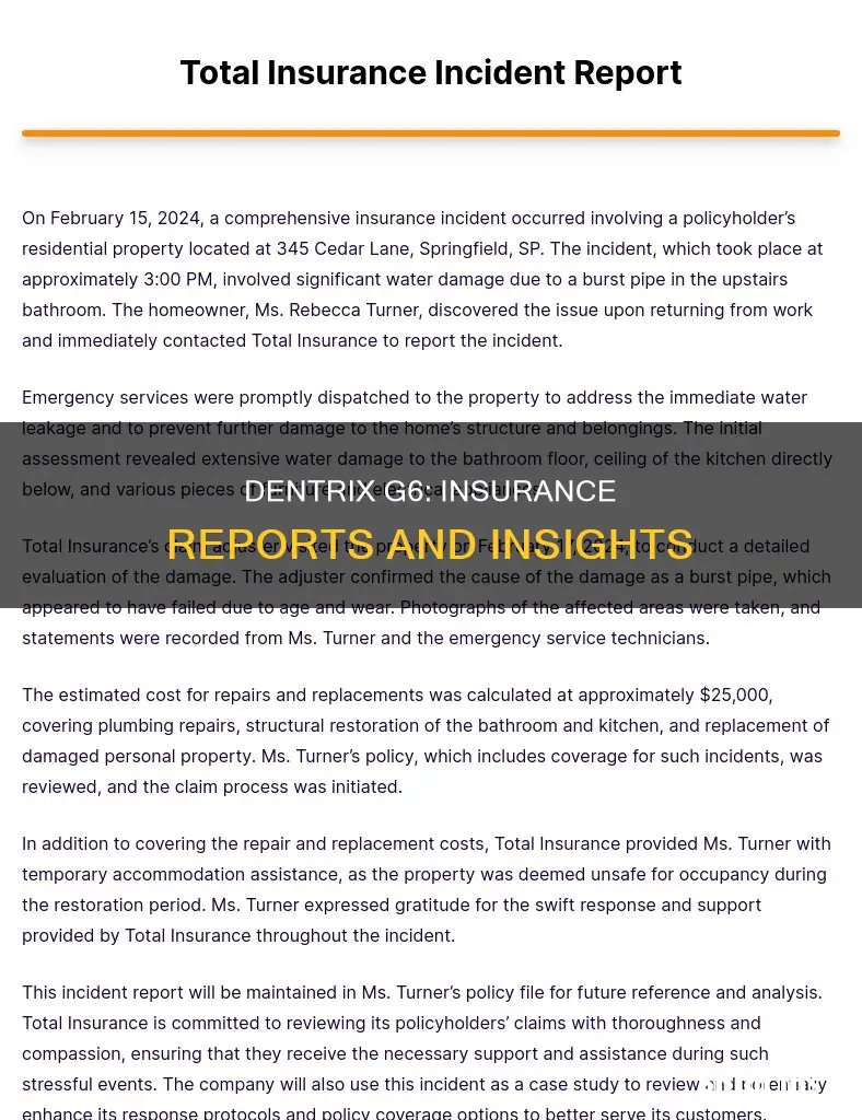 what report on dentrix g6 shows insurance remaingin