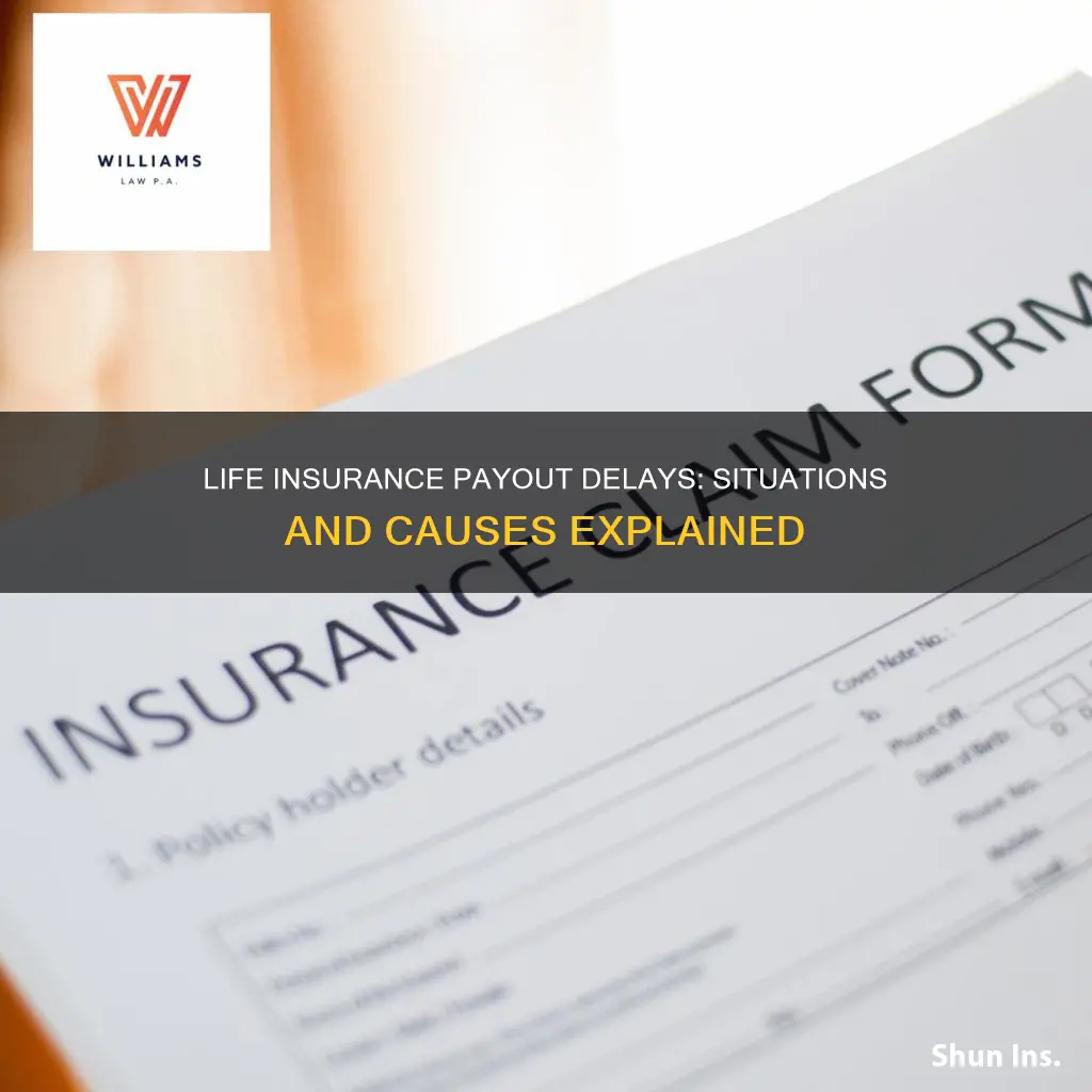 what situations cause delay on life insurance payout