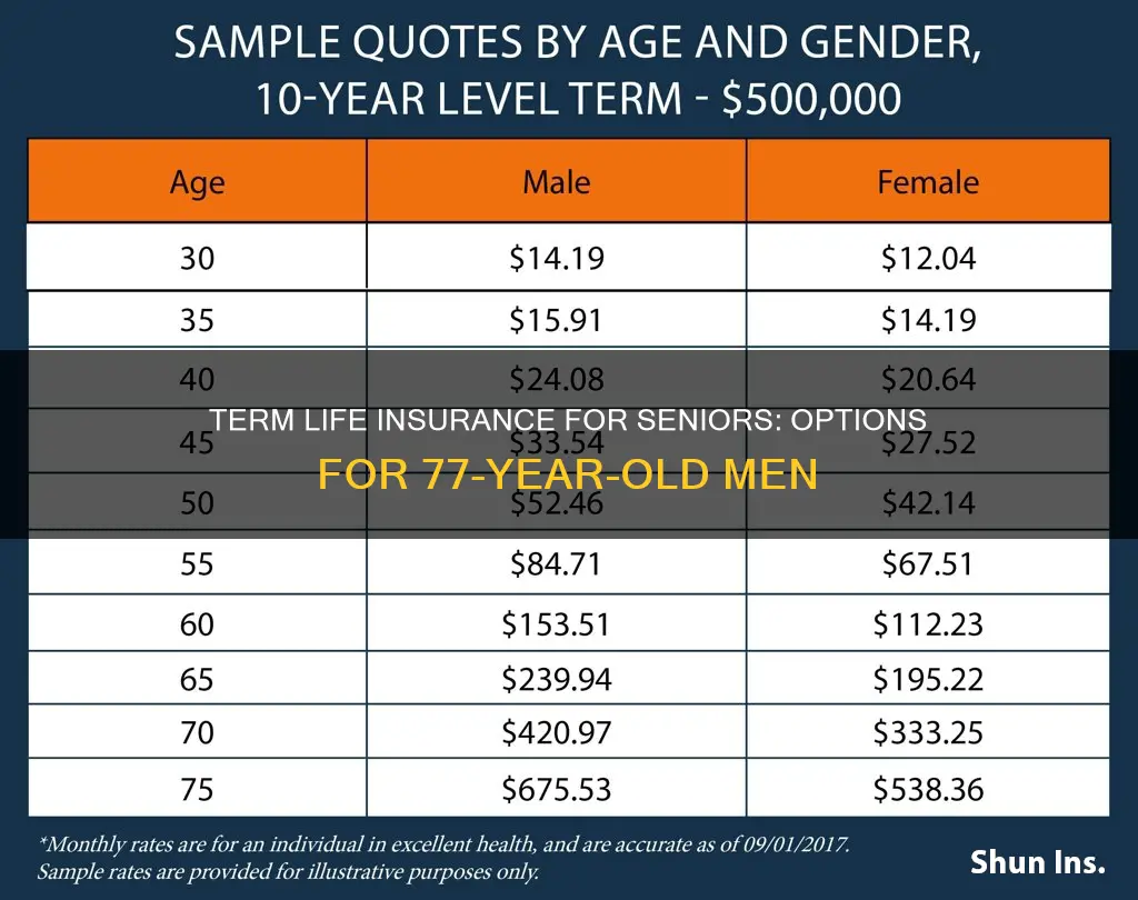 what term life insurance for a 77 year old man