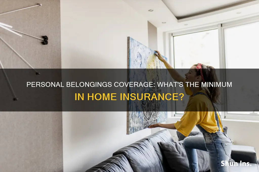 what the minimal personal belongings coverage in homeowners insurance