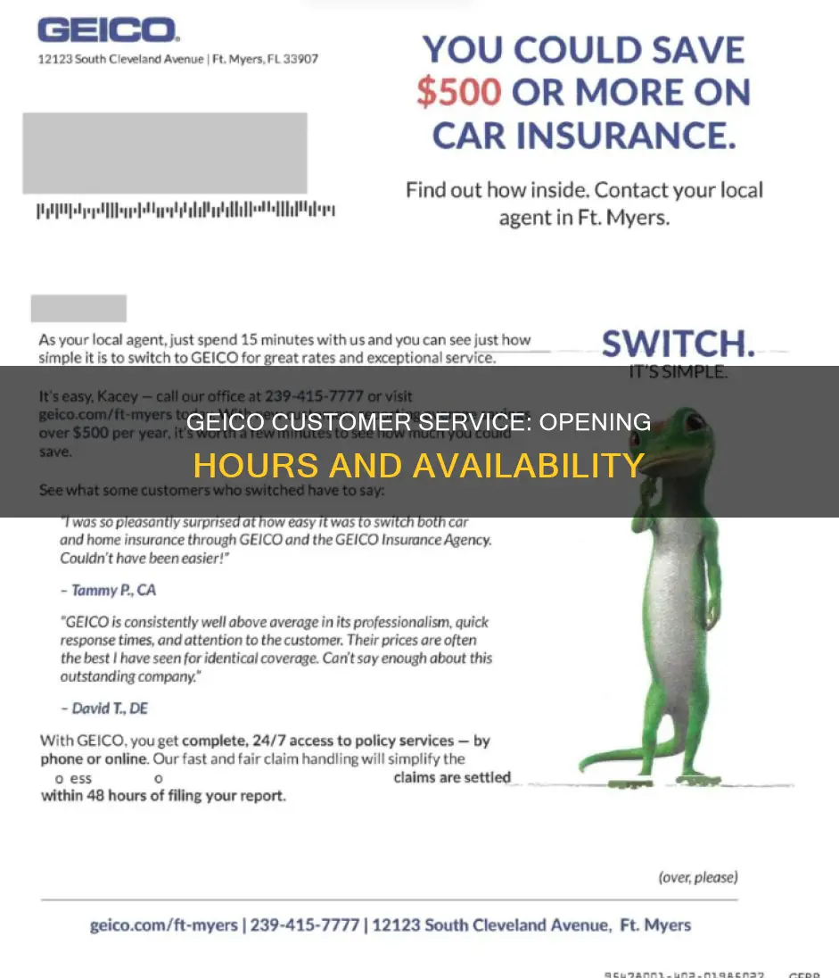 what time does geico customer service open