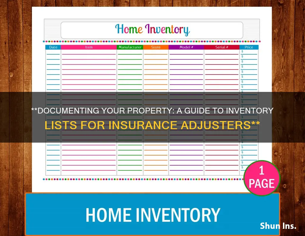 what to tell the insurance adjuster about inventory of items