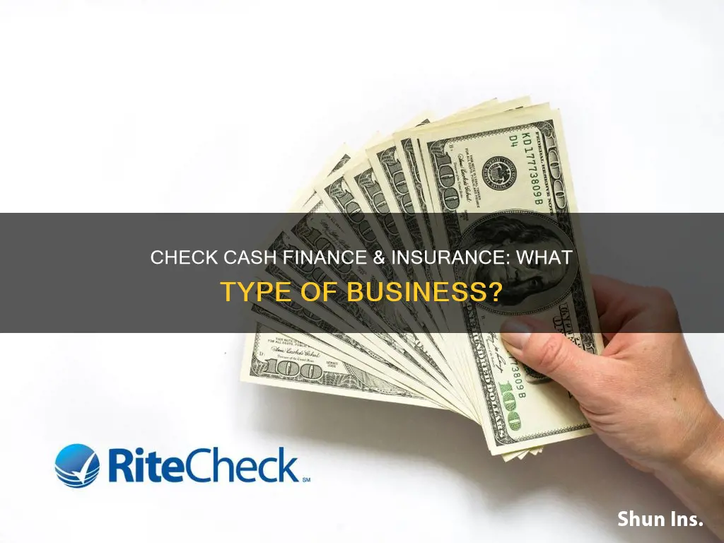what type of business is check cash finance & insurance