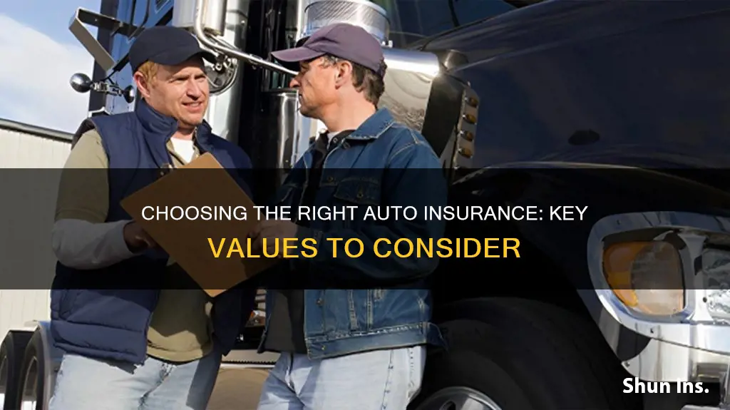 what values to pick for auto insurance