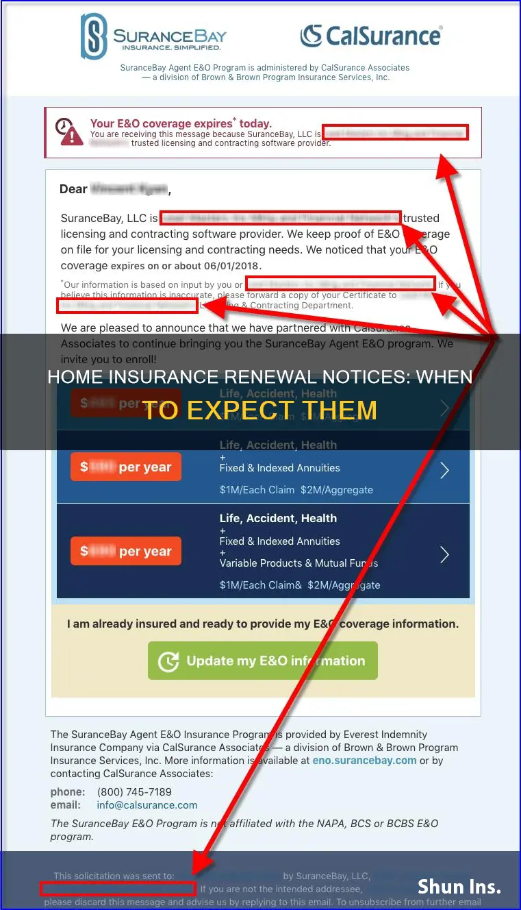 when does homeowners insurance send out renewal notices