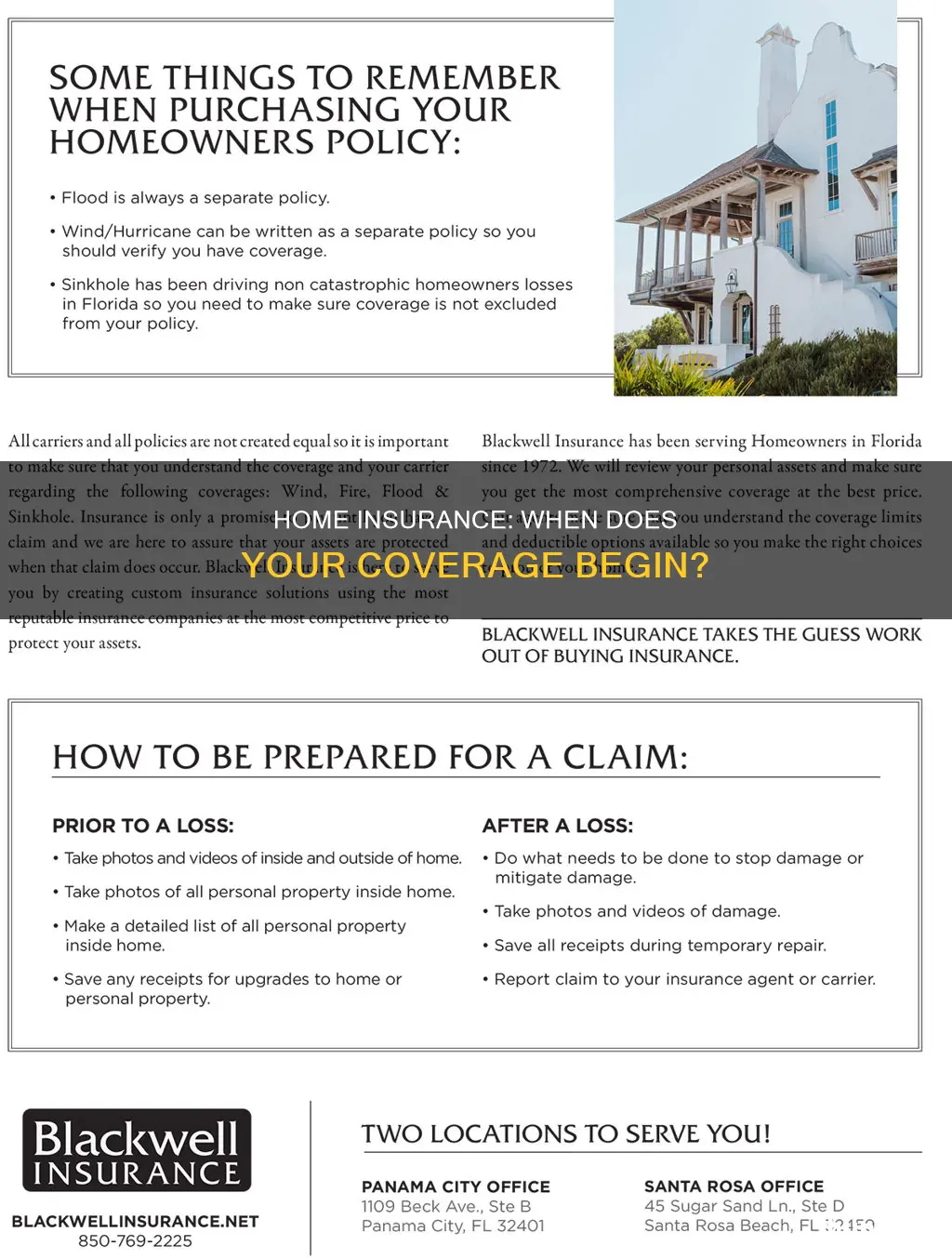 when does homeowners insurance start