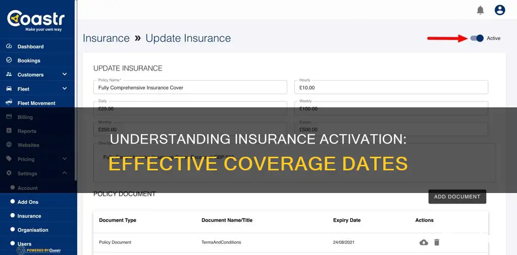 when does insurance become active