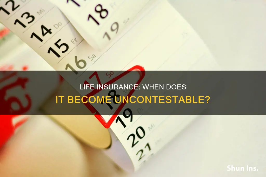 when is life insurance no longer contested