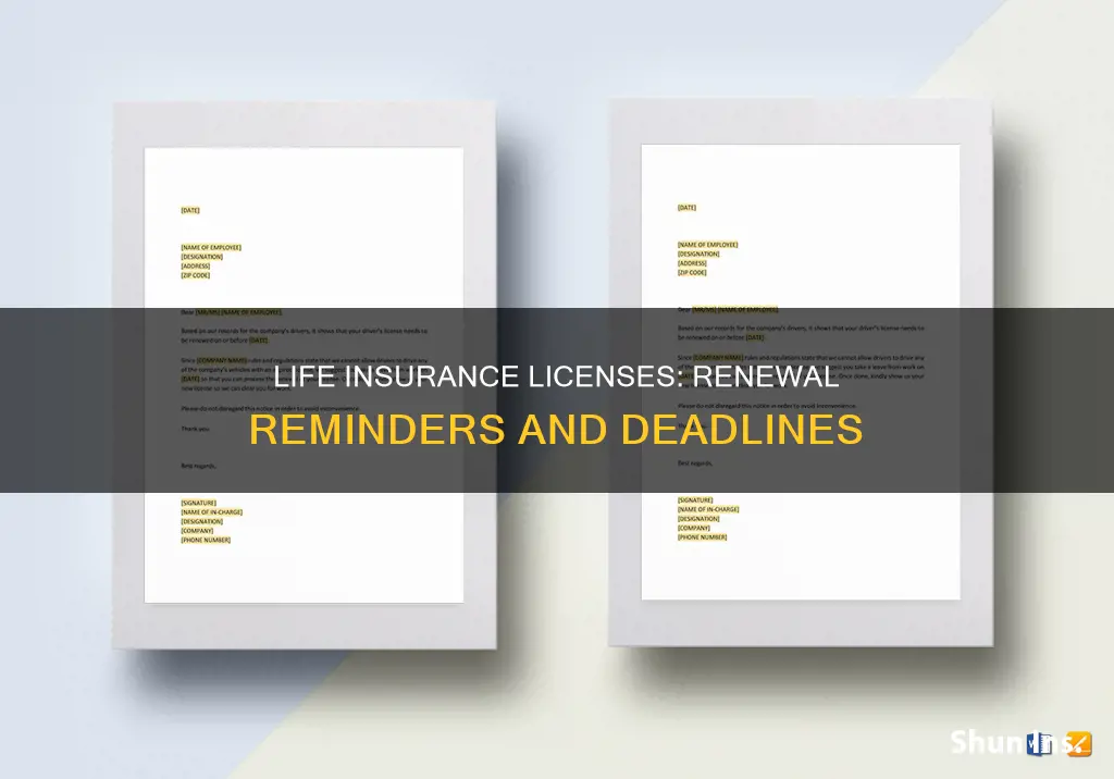 when is my life insurance license up for renewal