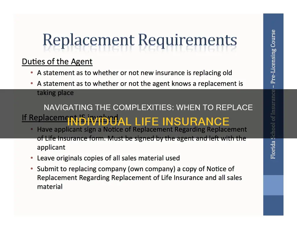 when replacement of individual life insurance is involved