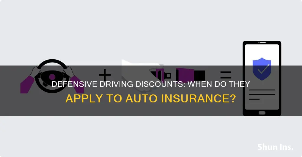 when should defensive driver discounts apply to auto insurance policies