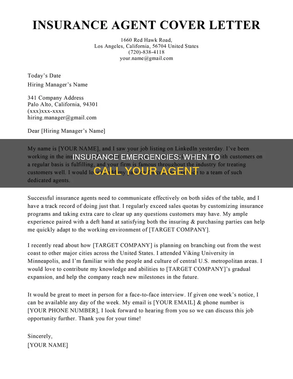 when to call your insurance agent