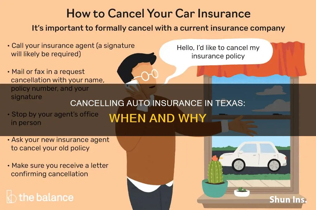 when to cancel auto insurance in Texas