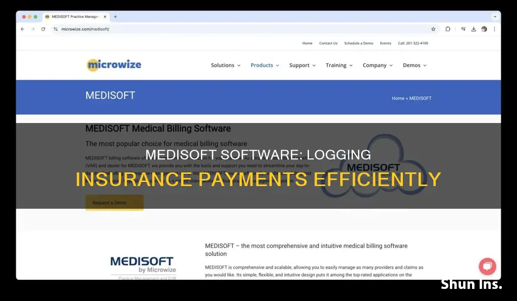where are insurance payments entered in medisoft