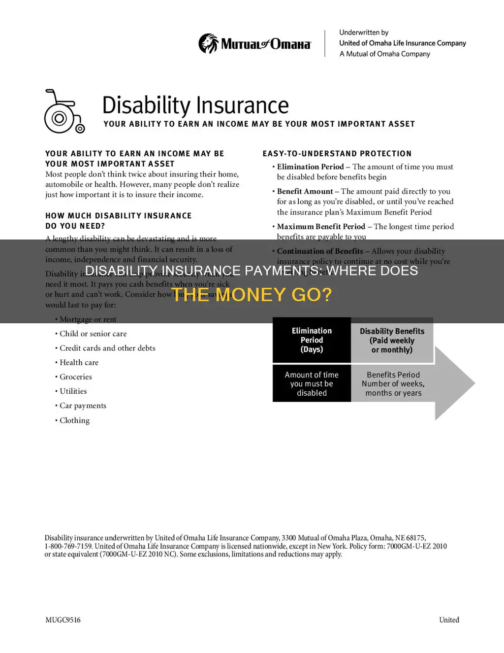 where does money received from disability insurance payments go