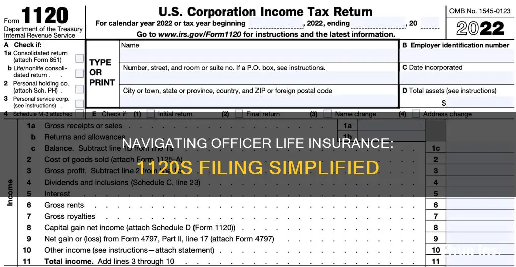 where does officer life insurance go on 1120s