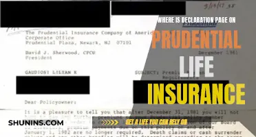 Prudential Life Insurance: Locating Your Declaration Page