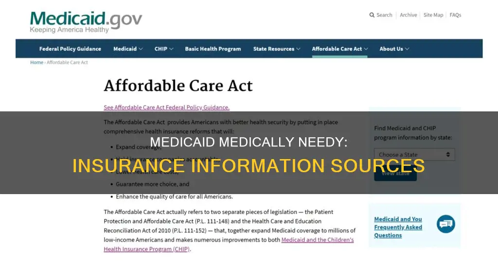 where to find insurance information medicaid medically needy