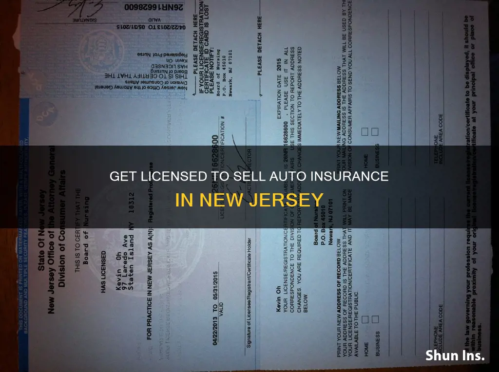 where to get licensed to sell auto insurance nj