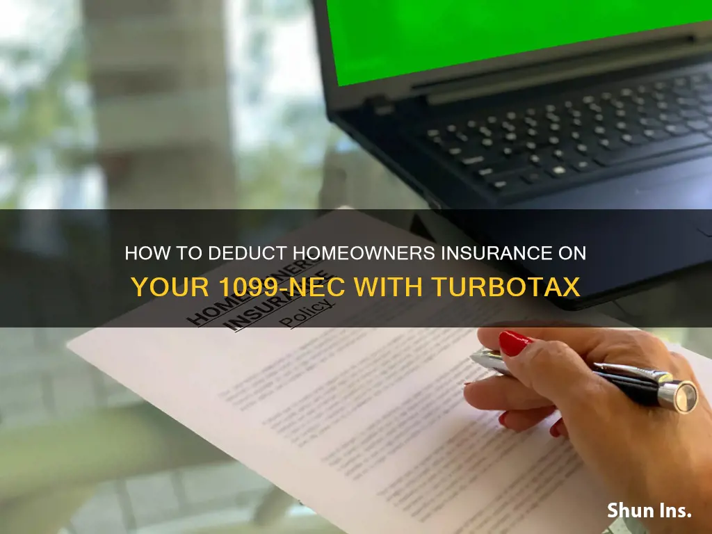 where to put homeowners insurance on turbotax for 1099 nec