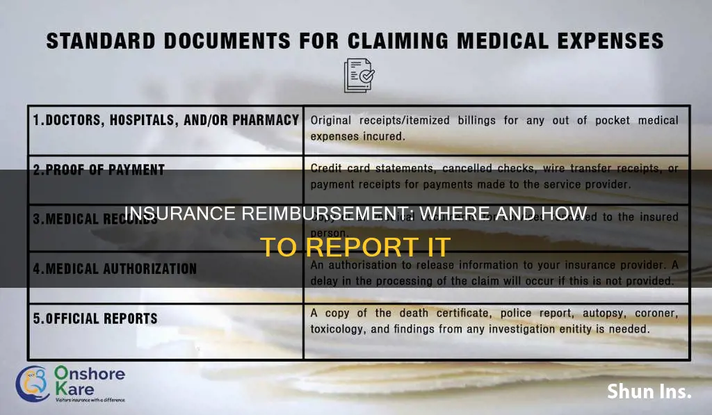 where to report insurance reimbursement