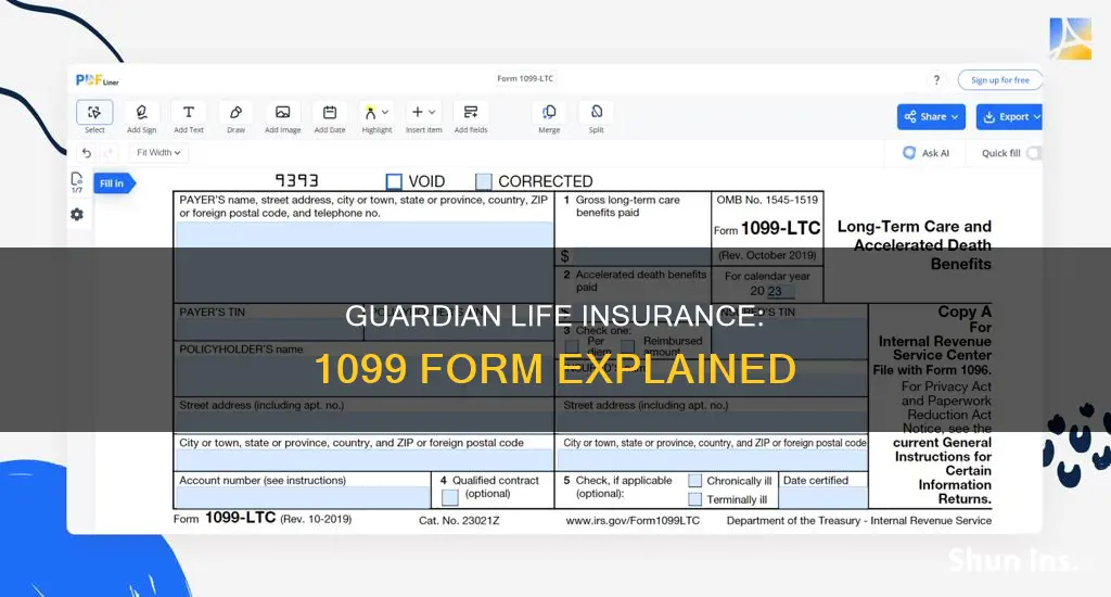 which 1099 form does guardian life insurance send out