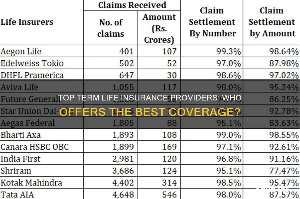 which company has the best term life insurance