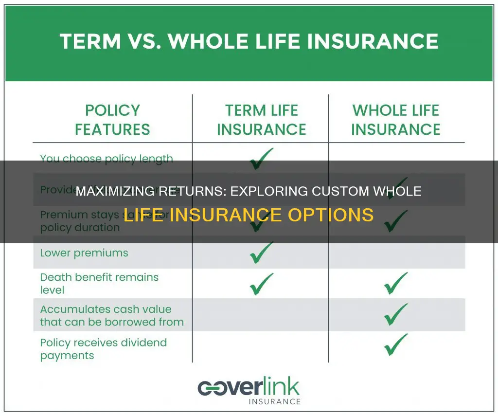 which custom whole life insurance gives best return