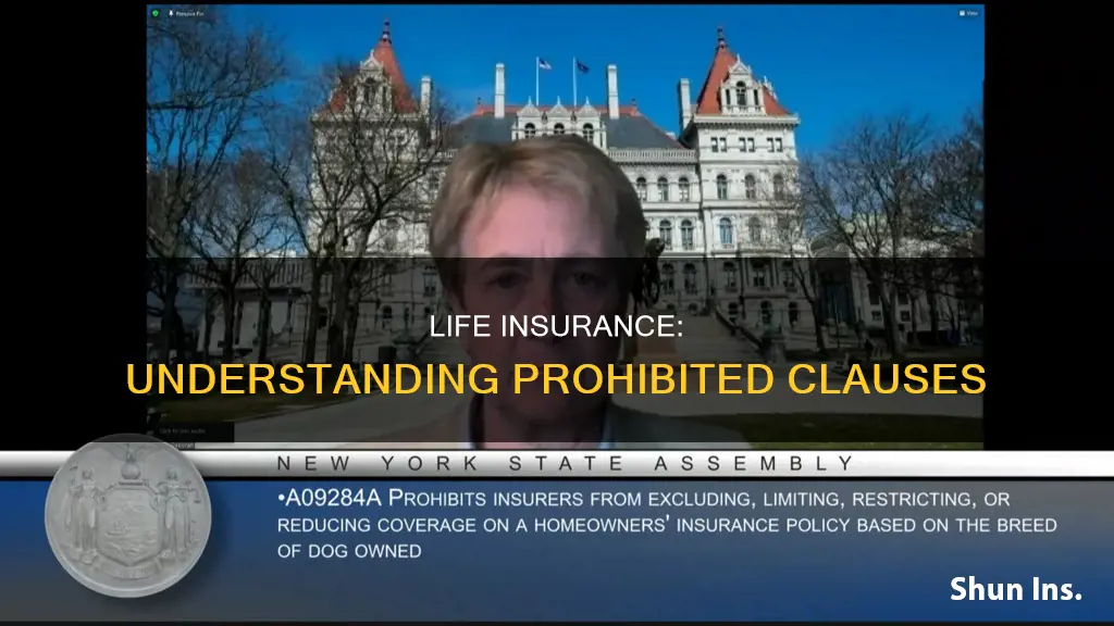 which life insurance clause prohibits