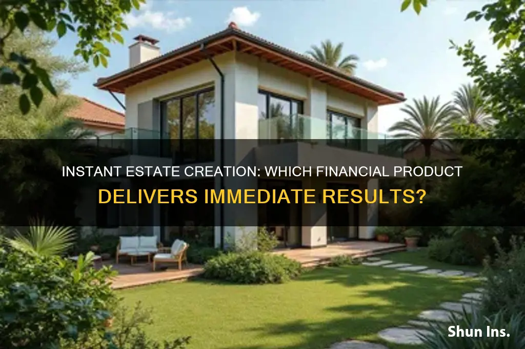 which of the following financial products creates an instant estate