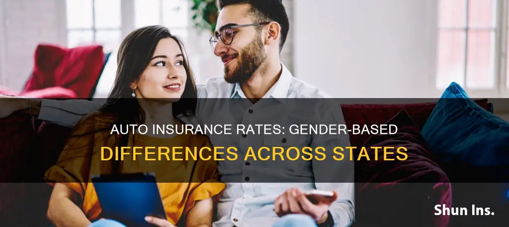 which states have auto insurance rates by gender