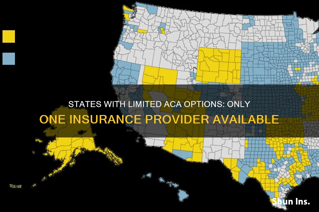 which states only have one insurance company in the aca