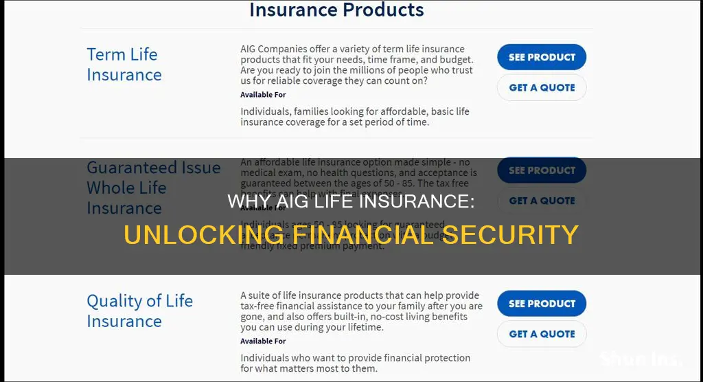 why aig life insurance