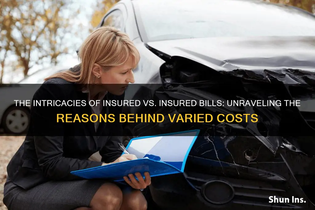 why are insured vs insured bills so different