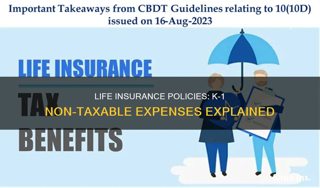 why are life insurance polidies non-taxable expenses on k-1