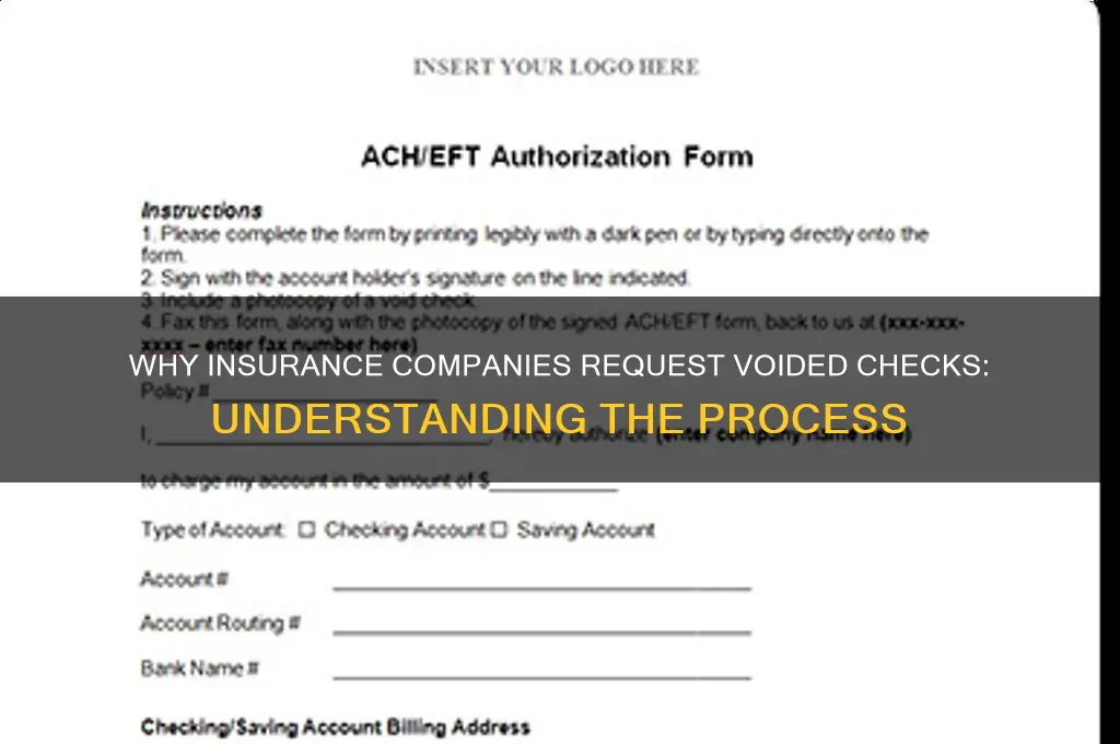 why do insurance companies ask for a voided check