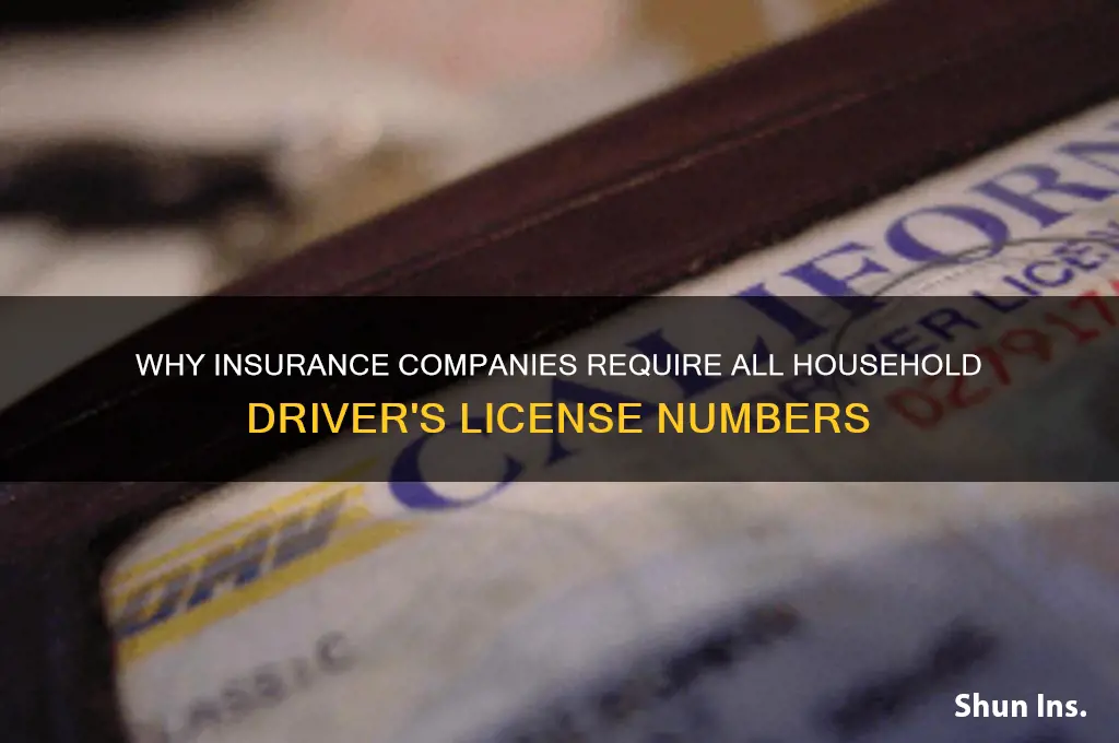 why do insurance companies want all household driver license numbers