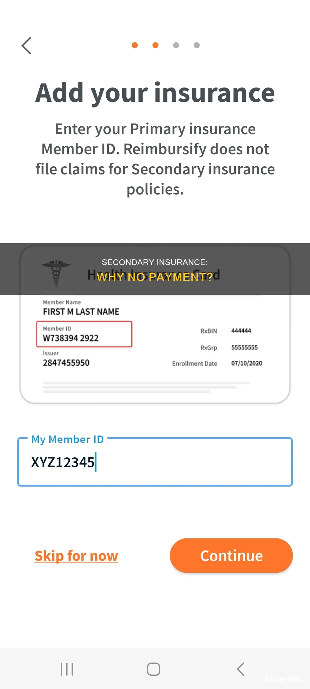 why doesnt a secondary insurance make payment