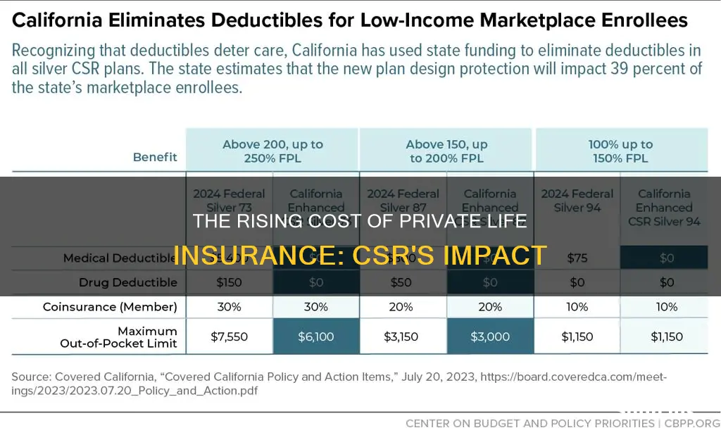 why is term private life insurance csr improcing