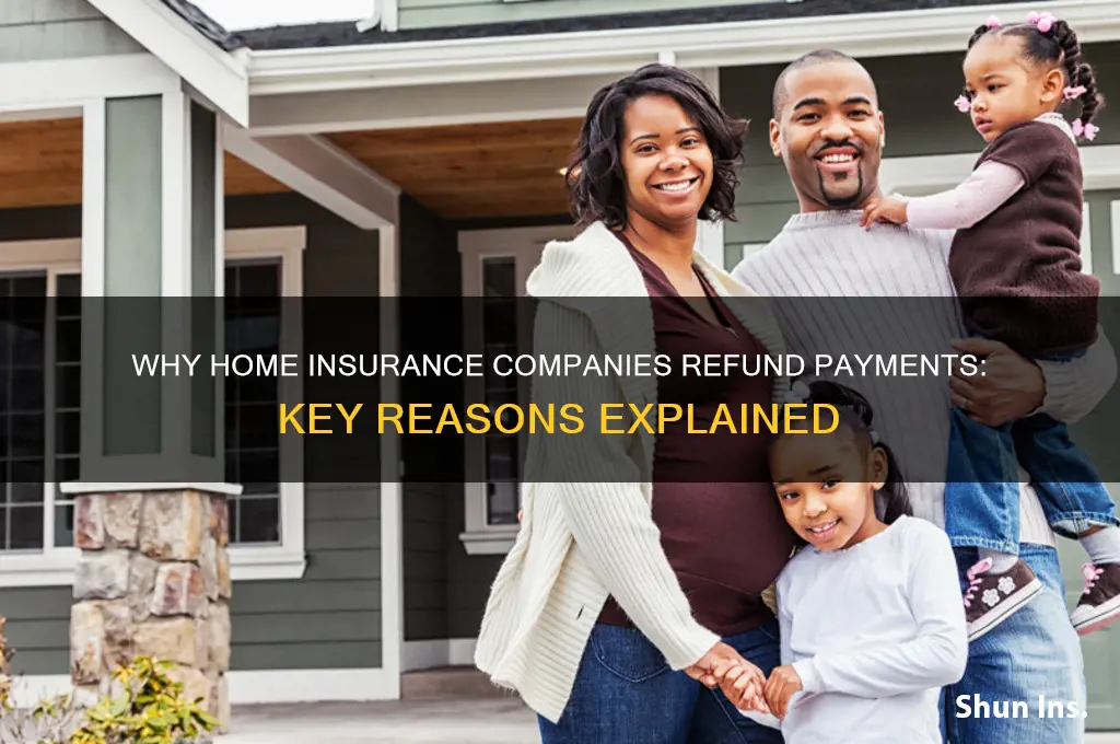 why would home insurance company refund payment