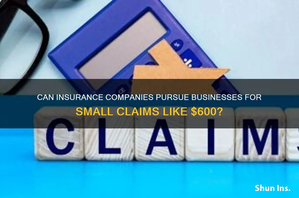 will an insurance company go after a business for 600