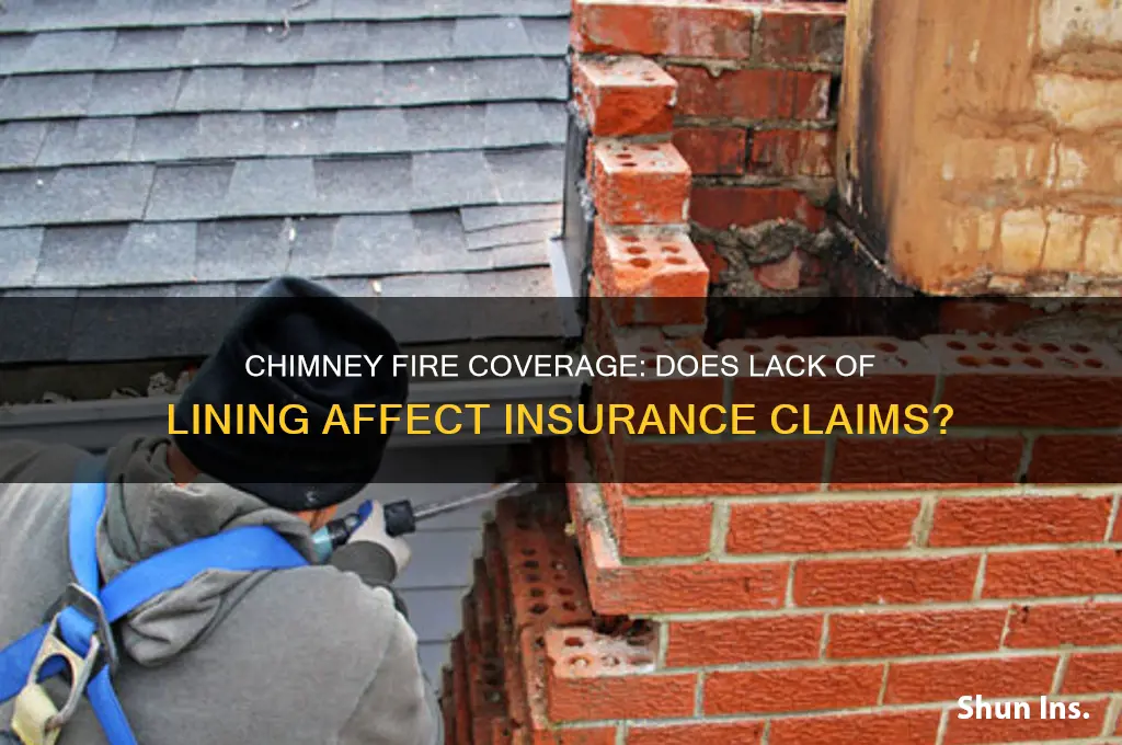 will insurance company cover chimney fire if not lined