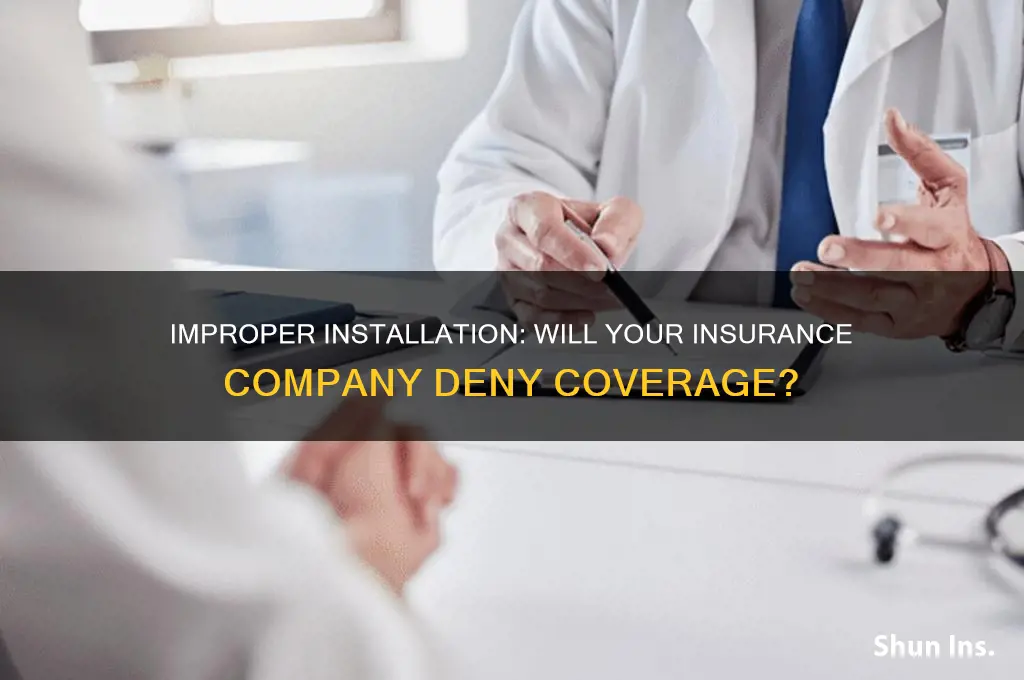 will insurance company deny coverage for improperly installea