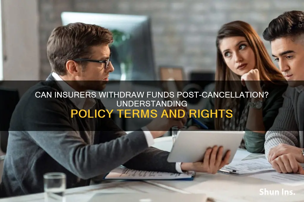 will insurance company take money from account after i cancel